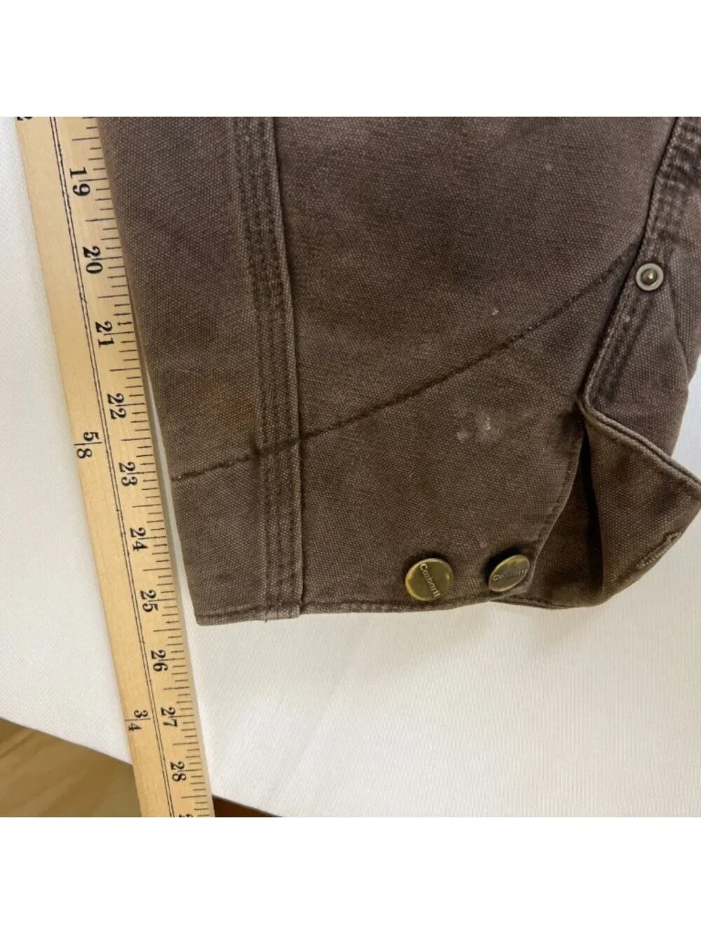 Vintage Carhartt Men 2XL Made in USA Sandstone Chore Coat Brown C58 CHT Blanket - Picture 9 of 11